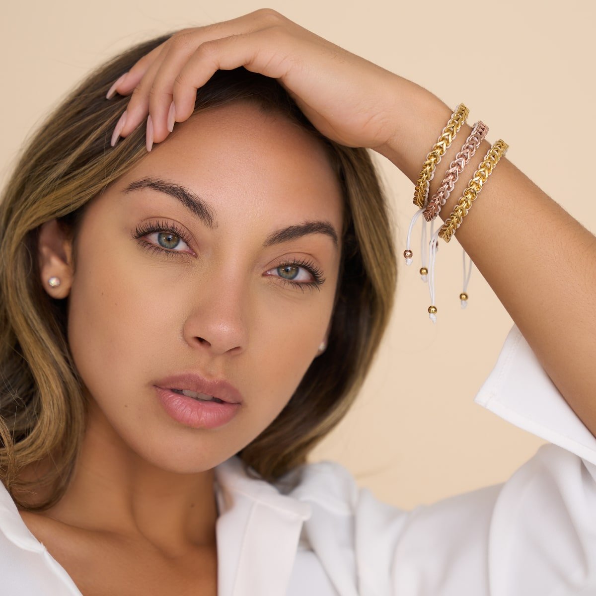 Weiß x Gold | Gaia Weizenkettenarmband