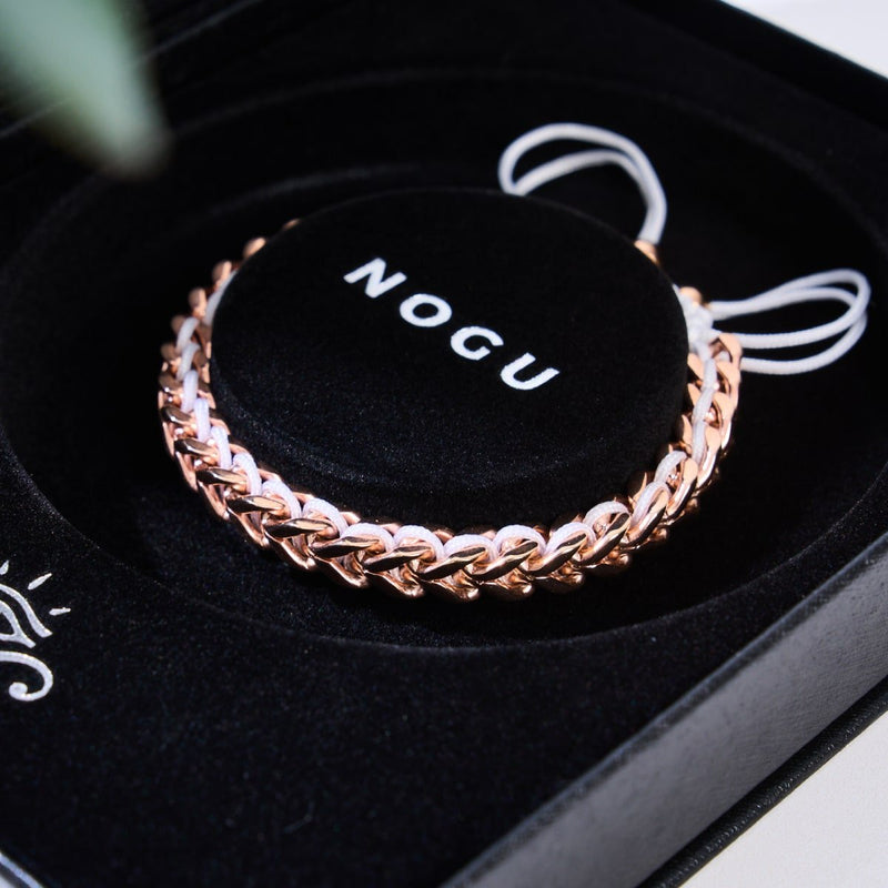 Weiß x Roségold | Gaia Weizenkettenarmband
