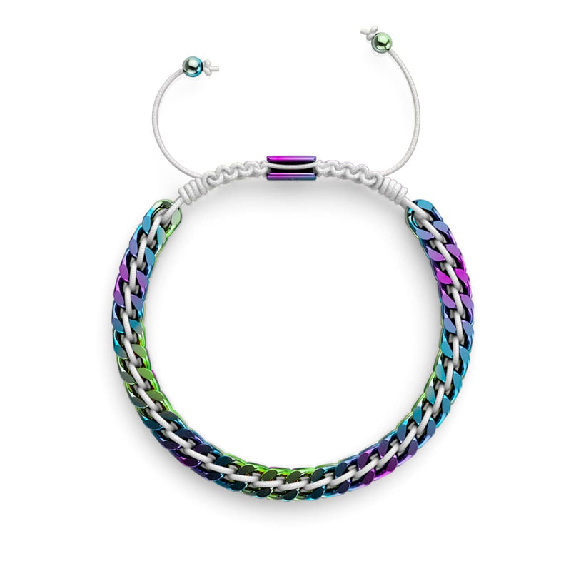 Weiß x Einhorn Silber | Gaia Weizenkettenarmband