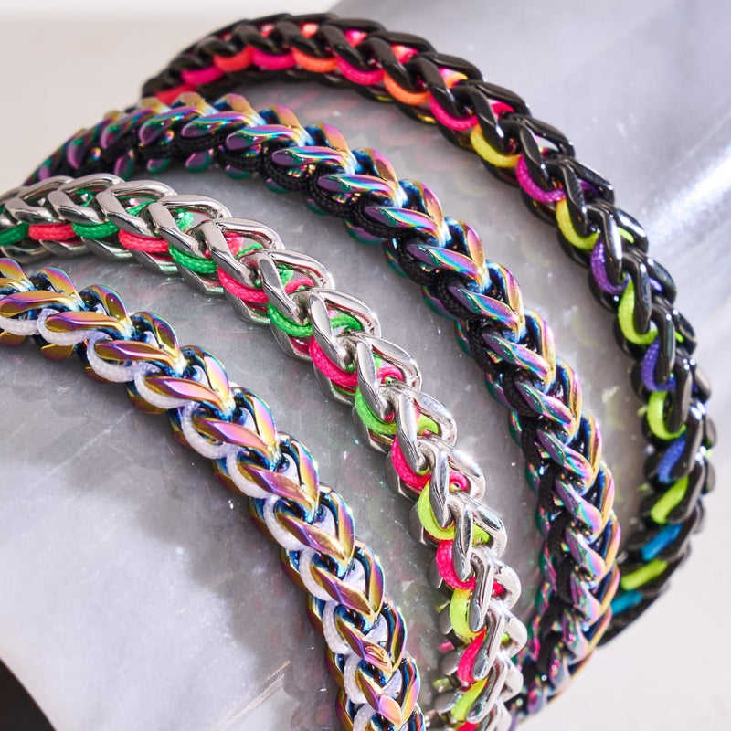 Weiß x Einhorn Silber | Gaia Weizenkettenarmband