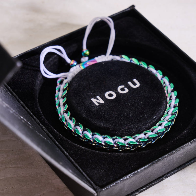 Weiß x Einhorn Silber | Gaia Weizenkettenarmband