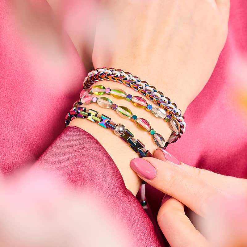 Weiß x Einhorn Silber | Gaia Weizenkettenarmband