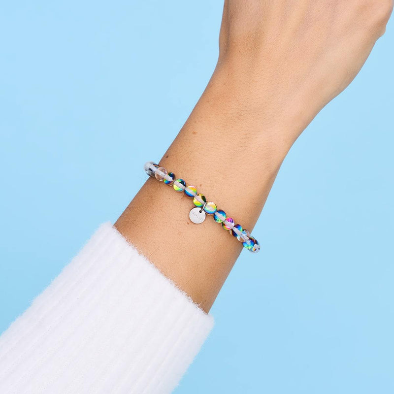 Aurora Burst | Silber | Galaxie Glasperlenarmband