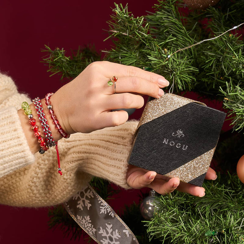 Blutmond | Silber | Galaxie Glasperlenarmband