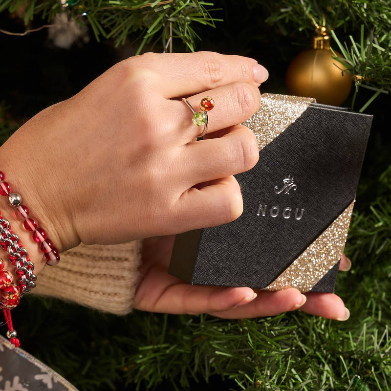 Blutmond | Silber | Galaxie Glasperlenarmband