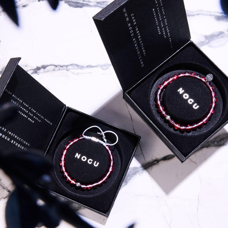 Blutmond | Silber | Galaxie Glasperlenarmband