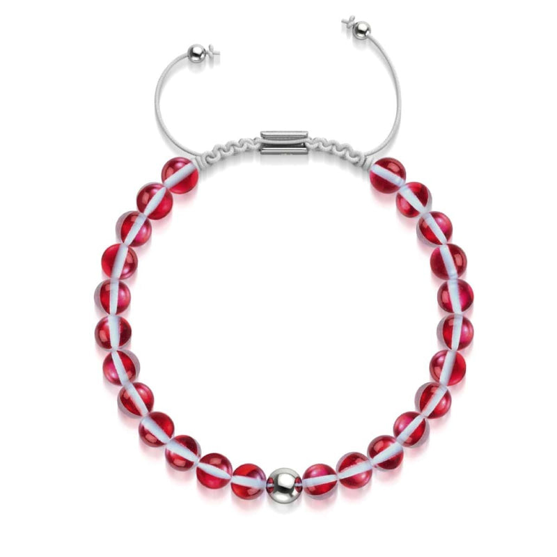 Blutmond | Silber | Galaxie Glas Makramee Perlen Armband