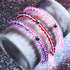 Blutmond | Silber | Galaxie Glas Makramee Perlen Armband