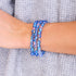 Blaues Andromeda | Silber | Galaxie-Glasperlenarmband