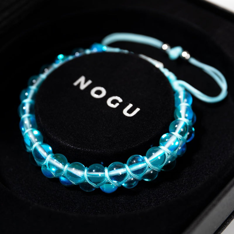 Blauer Nebel | Silber | Doppeltes Galaxie-Glasarmband