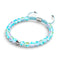 Blauer Nebel | Silber | Galaxie Glas Makramee Perlen Armband
