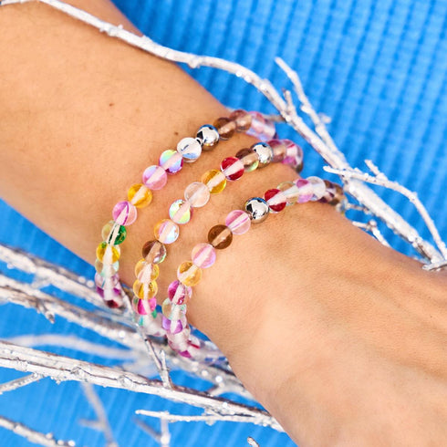 Candy Crush | Silber | Galaxie Glasperlenarmband