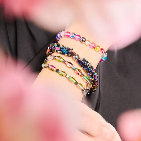 Candy Crush | Silber | Galaxie Glasperlenarmband