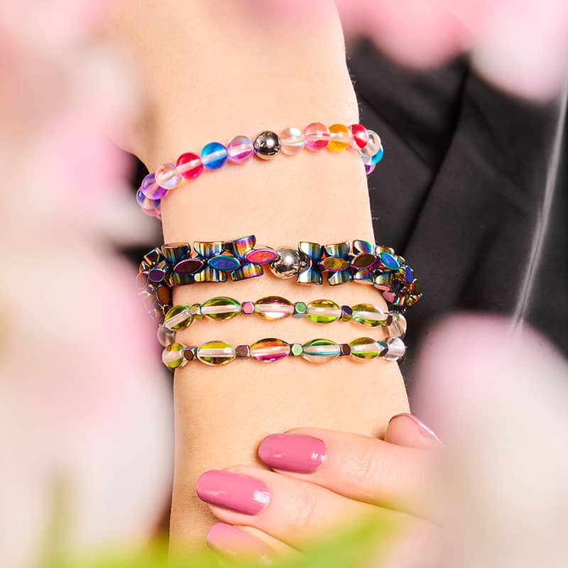 Candy Crush | Silber | Galaxie Glasperlenarmband