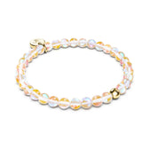 Champagner-Supernova | 925er Sterlinggold Vermeil | Galaxie-Glasperlenarmband