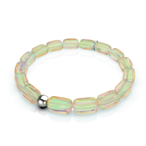 Champagner-Supernova | 925er Sterlingsilber | Galaxie-Glaskieselarmband