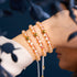 Champagner-Supernova | Gold | Galaxie-Glas-Makramee-Perlenarmband