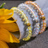 Champagner-Supernova | Gold | Galaxie-Glas-Makramee-Perlenarmband