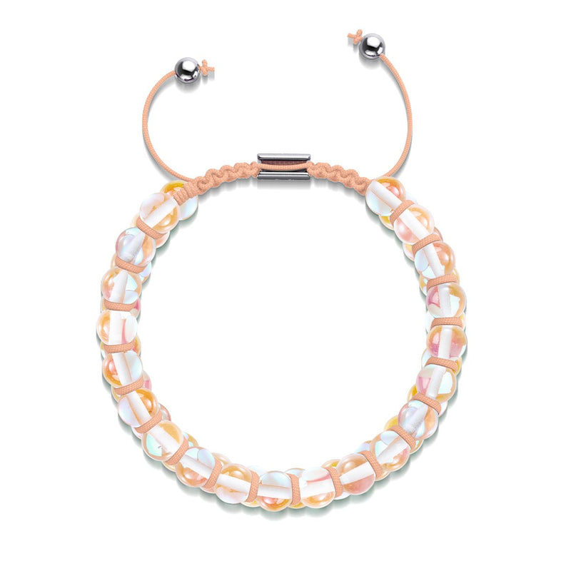 Champagner-Supernova | Silber | Doppeltes Galaxie-Glasarmband