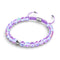 Kosmisches Lila | Silber | Galaxie Glas Makramee Perlen Armband