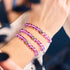 Kosmisches Lila | Silber | Galaxie Glas Makramee Perlen Armband