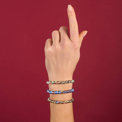 Indigo Borealis | Silber | Galaxie Glasperlenarmband