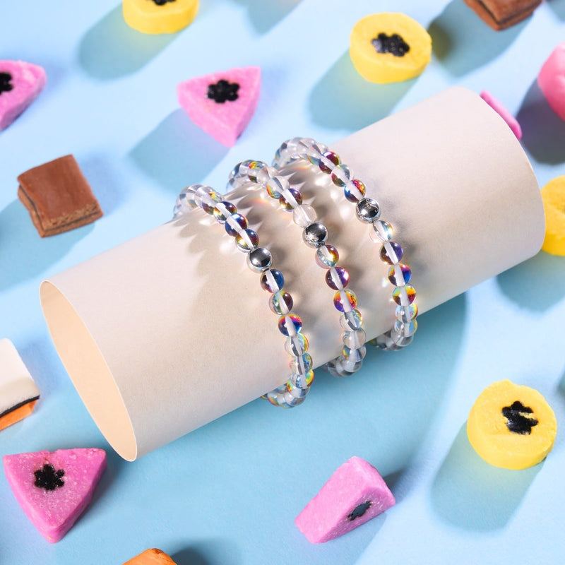 Kaleidoskop | Silber | Galaxie Glasperlenarmband