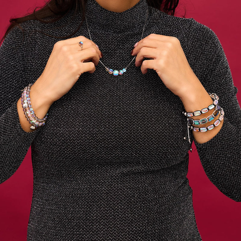 Milchstraße | 925 Sterling Silber | Galaxie Glasperlenarmband