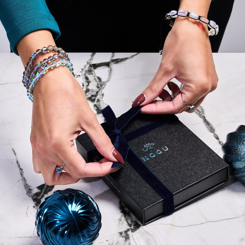 Milchstraße | 925 Sterling Silber | Galaxie Glasperlenarmband