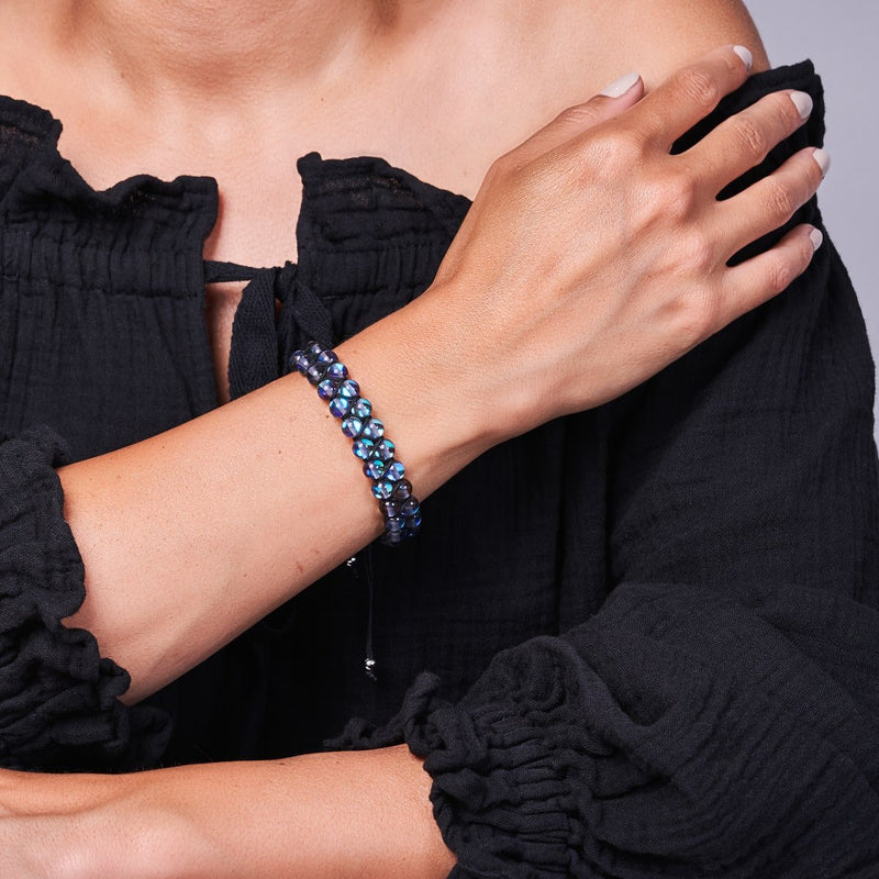 Milchstraße | Silber | Doppeltes Galaxie-Glasarmband