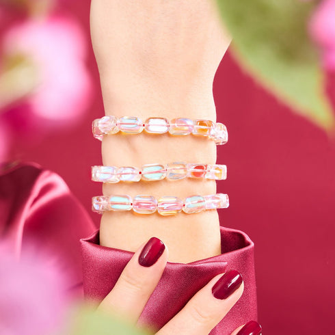 Mini-Regenbogen-Supernova-Galaxie-Glaskiesel x rotes Schnurarmband