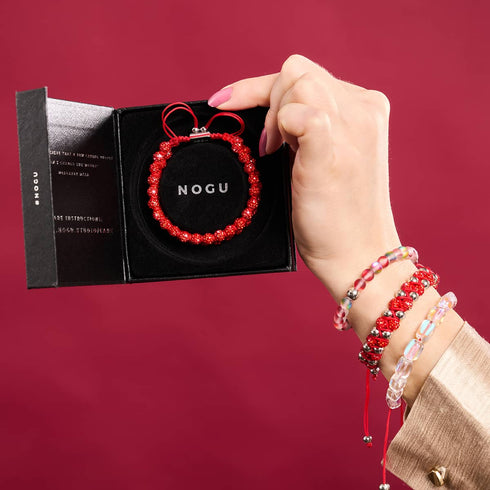 Mini-Regenbogen-Supernova-Galaxie-Glaskiesel x rotes Schnurarmband