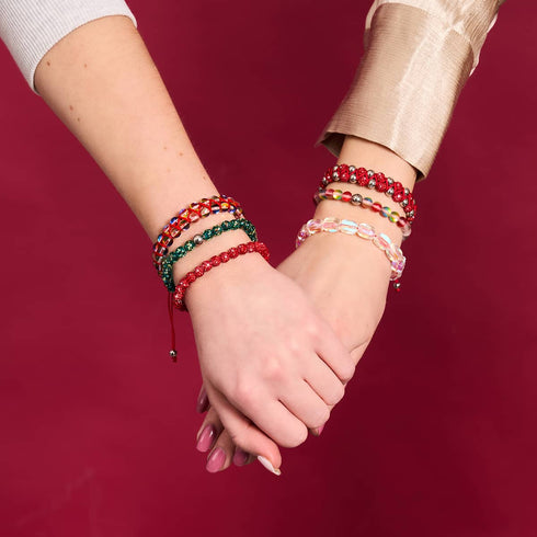 Mini-Regenbogen-Supernova-Galaxie-Glaskiesel x rotes Schnurarmband