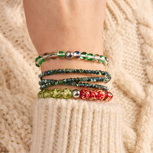 Mistelzweig | Silber | Galaxie Glasperlenarmband