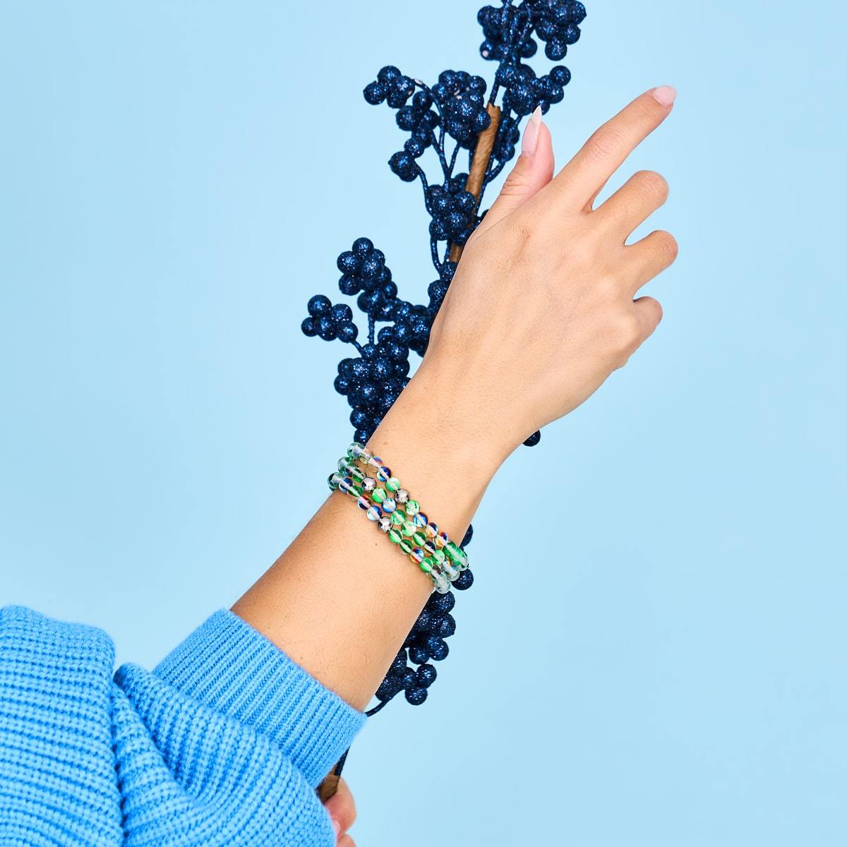 Mistelzweig | Silber | Galaxie Glasperlenarmband