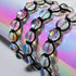 Neonschwarz | Regenbogen-Supernova | Silber | Charmballa-Armband aus Galaxieglas