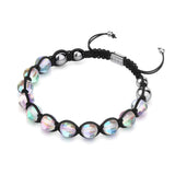 Neonschwarz | Regenbogen-Supernova | Silber | Charmballa-Armband aus Galaxieglas