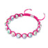 Neonpink | Regenbogen-Supernova | Silber | Charmballa-Armband aus Galaxieglas