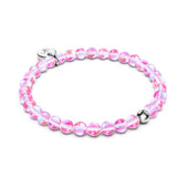 Rosa Nebel | 925 Sterling Silber | Galaxie Glasperlenarmband