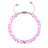 Rosa Nebel | Silber | Galaxie Glas Makramee Perlen Armband
