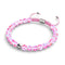 Rosa Nebel | Silber | Galaxie Glas Makramee Perlen Armband