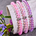 Rosa Nebel | Silber | Galaxie Glas Makramee Perlen Armband