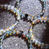 Regenbogen Supernova | Gold | Galaxie Glas Makramee Perlen Armband