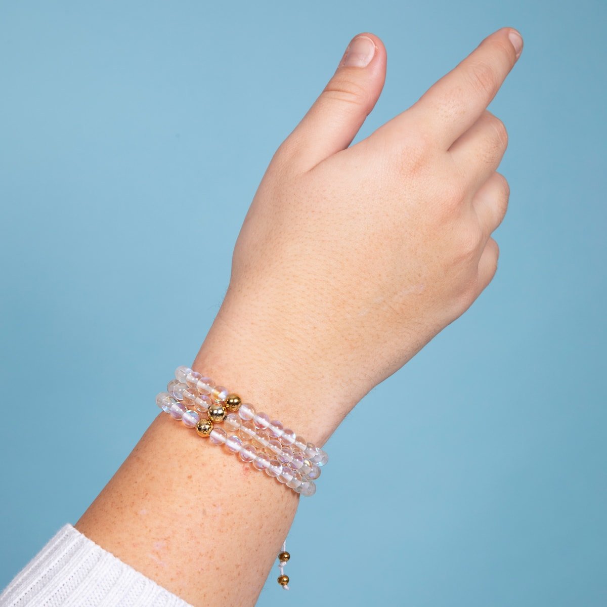 Regenbogen-Supernova | Gold Vermeil | Galaxie-Glasperlenarmband