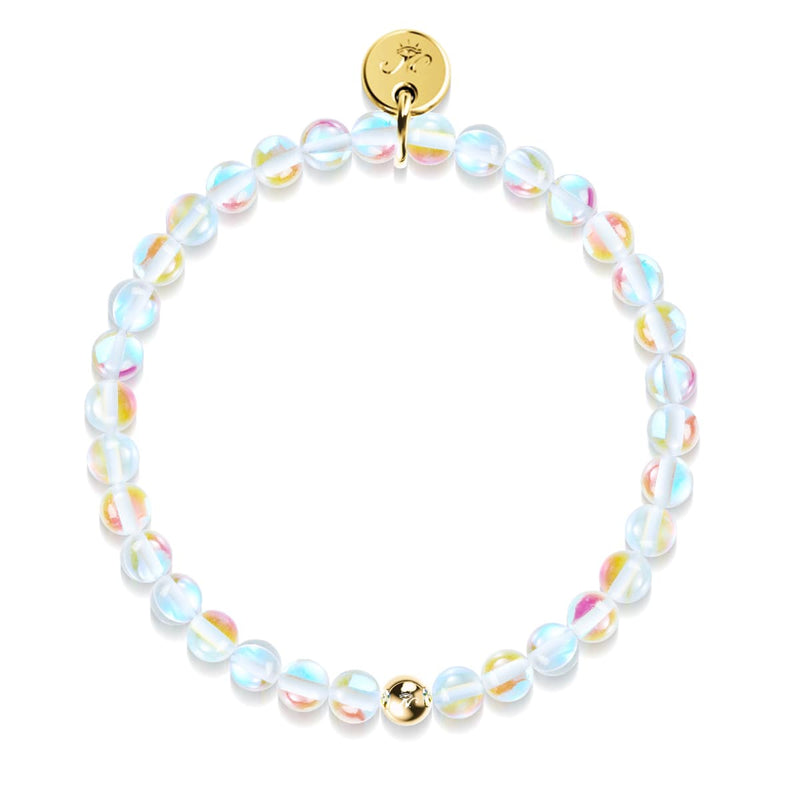 Regenbogen-Supernova | Gold Vermeil | Galaxie-Glasperlenarmband