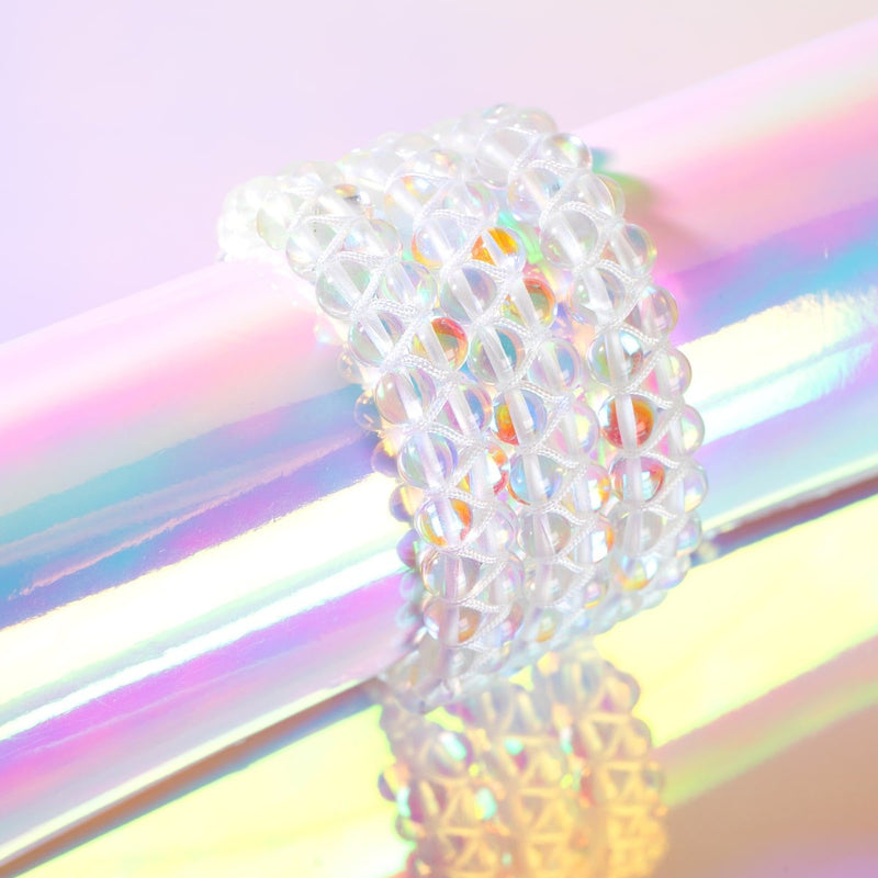 Regenbogen-Supernova | Silber | Doppeltes Galaxie-Glasarmband