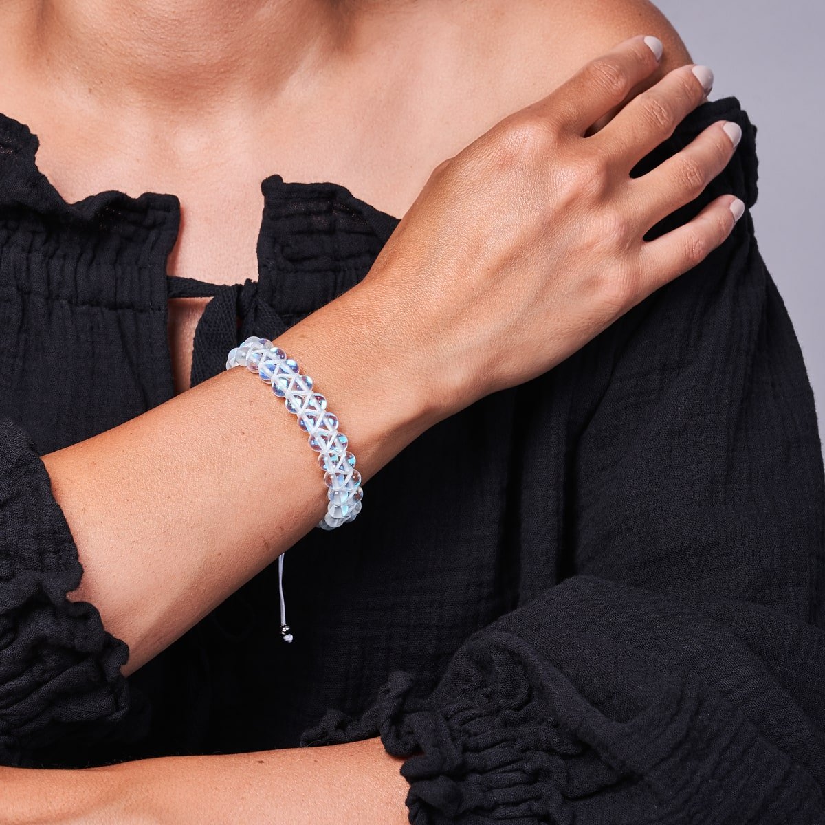 Regenbogen-Supernova | Silber | Doppeltes Galaxie-Glasarmband