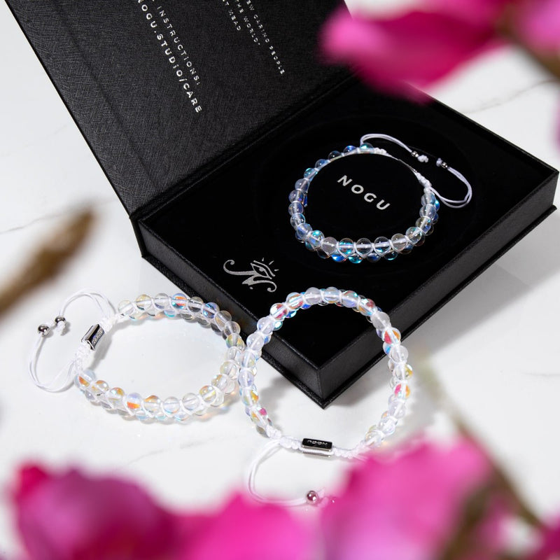 Regenbogen-Supernova | Silber | Doppeltes Galaxie-Glasarmband