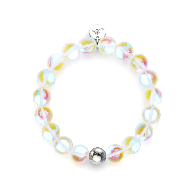 Regenbogen-Supernova | Silber | Galaxy-Glas-Statement-Armband