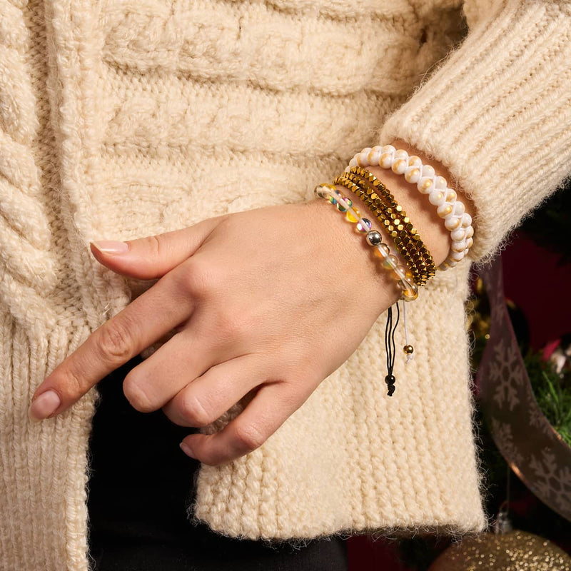 Sonneneruption | Silber | Galaxie Glasperlenarmband